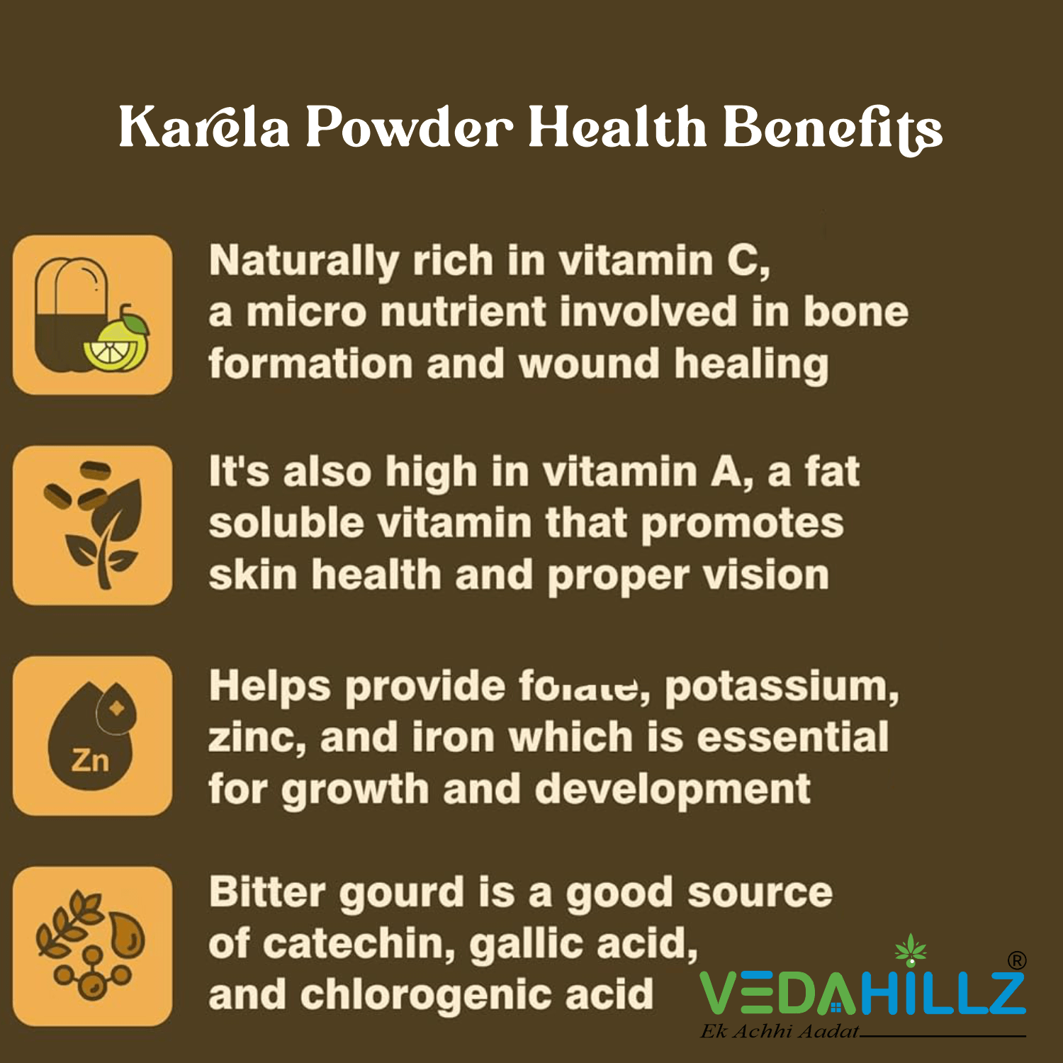 Vedahillz Premium Karela Powder Made from Sun-Dried Natural Karela Fruits